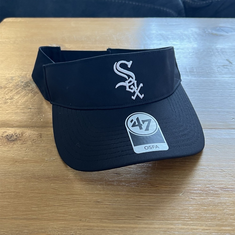 Chicago White Sox '47 Brand Black Visor OSFA Adjustable MLB Hat Baseball Summer